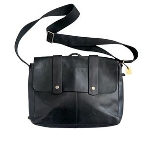 Skagen Black Men’s Cowhide Leather Messenger Bag